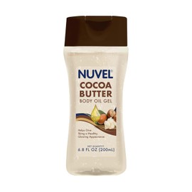 Nuvel Aceite Corporal en Gel con Manteca de Cacao 200ML | Hidratación Profunda para Piel Seca y Opaca | Body Oil Gel para Brillo Natural y Suavidad