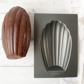 patisse 02974 Madeleine XXL Baking Mould for Large Madeleine Professional Steel Coated Non-Stick Coating Anthracite 17.5 x 25.5 x 4 cm