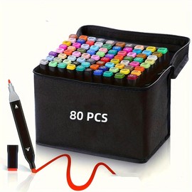 168/120/100/80/60/48 Colors Alcohol Markers Artist Drawing Painting and Sketching Art Dual Tip Markers for Book Painting Card Making Coloring Illustrations SketchPerfect for Students Adult Portable:_80