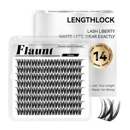 Flaunt Collection | Flaunt & Short Flaunt & Brown Flaunt & One-Length Flaunt | Waterproof, Long-Lasting Lashes | Flora | Natural Daily, Volume Style | Beginner Friendly DIY Lashes For a Flawless, Voluminous Look:_Flaunt One-Length 14mm [No Bond&Seal&Remover]