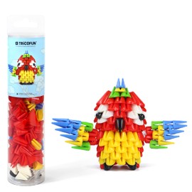 Tricofun 3D Animal Blocks Kit - STEM Learning Toys，Creative Forest Animals Playset with Soft Bricks for Boys Girls Birthday Gift (1010-Mini Parrot)