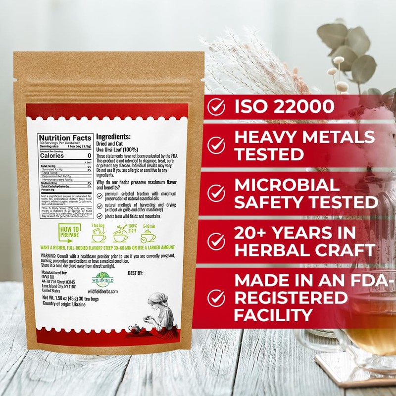 30 Bags Uva Ursi Leaf Uva Ursi Tea Herbal (Arctostaphylos