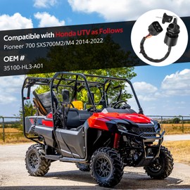 Compatible with Honda Pioneer 700 SXS700 Ignition Key Switch 35100-HL3-A01 2014-2022