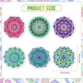 JSRQT 6 Pairs Mandala Pattern Screen Door Magnets Decorative, Double Sided Small Magnetic Flexible Screen Protector, Magnetic Screen Door Sticker Decals for Metal Door Window Tulle