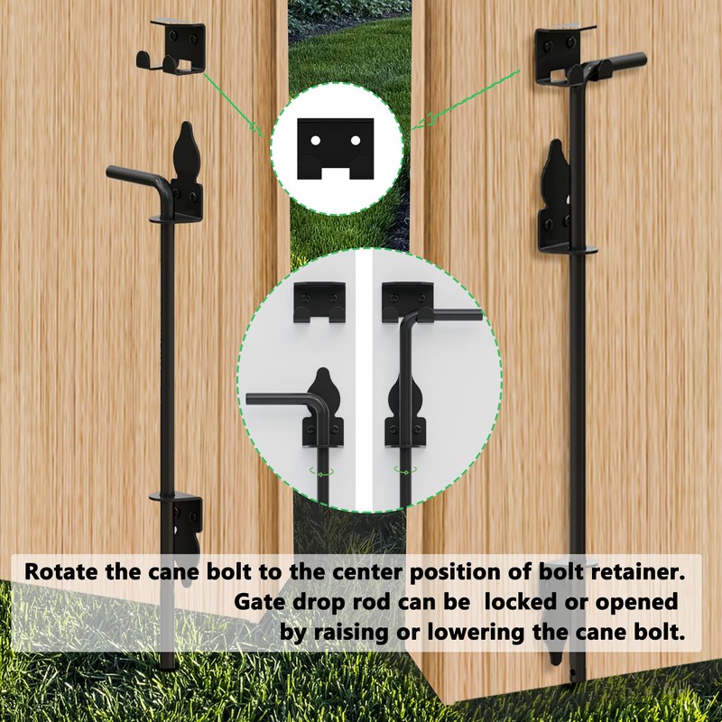 Real Fancy 18" Heavy Duty Cane Bolt - Vinyl Fence