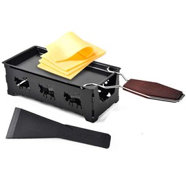 TAMUME Cheese Melter Portable Candlelight Raclette Metal Non-Stick Cheese Melting Pan (Black)