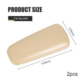 lekiliky 2PCS Car Elbow Pad & Arm Rest - Soft Leather Armrest Pillow with One-Piece Molding for Comfort Support, Universal Knee Cushion & Interior Decorative Accessories for Most Vehicles (Beige)