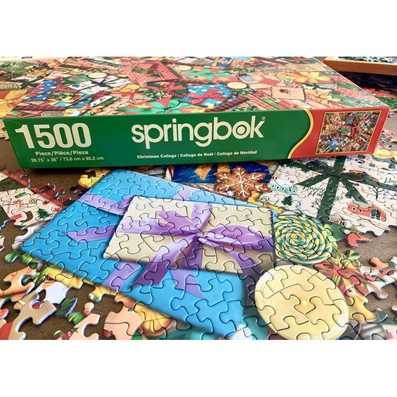Springbok's 1500 Piece Jigsaw Puzzle Christmas Collage - Made in