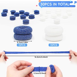 FINEASY 30 Pcs Finger Bandages, Finger Protectors Finger Stall Finger Bandages Tubular Finger Cots Thumb Bandage for Handling Gardening Work Kitchen Sports and Fitness Finger Protection (White + Blue)