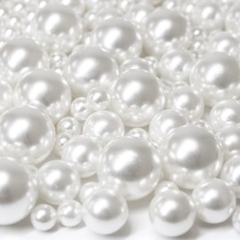 ORIKASO 300Pcs Vase Filler White No Hole Faux Pearl Beads for Vase Filling Decorations, Candle Centerpieces, Wedding Centerpieces, Home Party Decor (8/14/20mm)