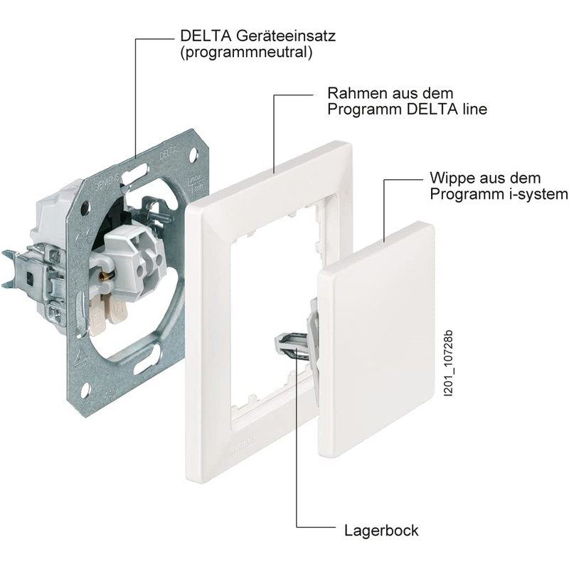 Siemens Complete Set Light Switch Insert White Titanium