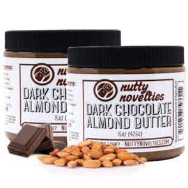 Nutty Novelties Dark Chocolate Almond Butter - High Protein, Sweet Almond Butter - All-Natural, Dark Chocolate Almond Butter Free of Cholesterol & Preservatives - Vegan Almond Butter - 30 Ounces
