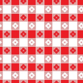 Party Essentials Heavy Duty Disposable 54" x 108" Printed Plastic Rectangle Table Cover/Tablecloth, 2-Count, Red Gingham