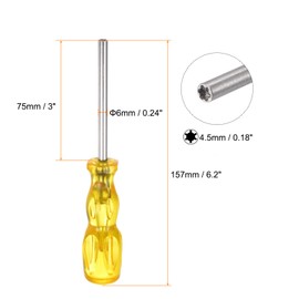 HARFINGTON Game Bit Screwdrivers 4.5mm Magnetic Security Screwdriver Bits for Opening, Disassembling and Repairing Game Cartridges, Yellow