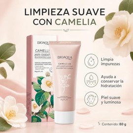 BIOAQUA Limpiador Facial de Camelia Antioxidante Gel Limpiador Facial Rejuvenecedor Anti-Oxidacin Hidratante Limpieza Profunda Suave para Todo Tipo...