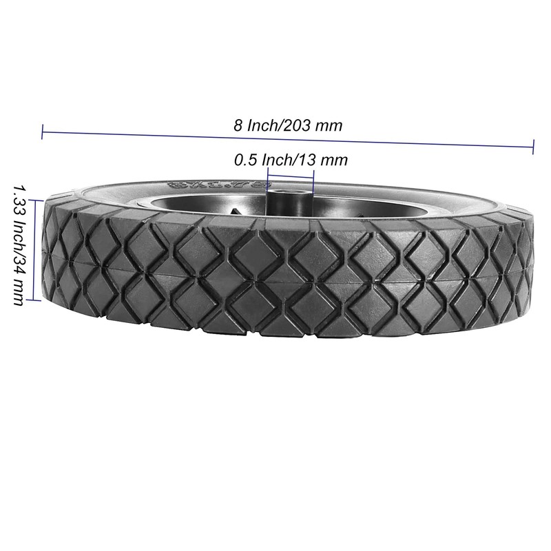 MUKCHAP 4 Pack 8 Inch Solid Rubber Wheels, Hand Truck