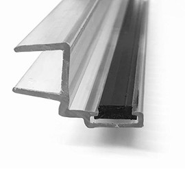 Clear Polycarbonate Strike and Door Jamb U-Channel with Flexible Magnet Insert for 3/8" Glass Shower Door - 73" Long