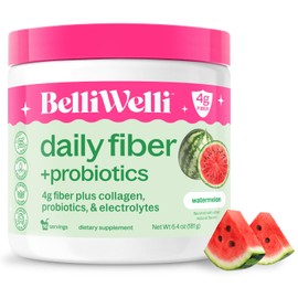 Belli Welli Suplemento diario de fibra en polvo con colágeno, probióticos y electrolitos  Favorece la salud digestiva, el equilibrio intestinal y la  