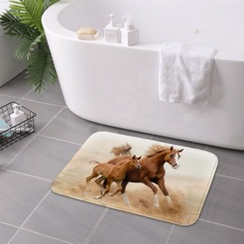 Bath Mats for Bathroom,Horse Running in Desert Storm,Door Mat Absorbent Bath Rug Non-Slip Floor Rug Carpets Western Bathroom Rugs Indoor Doormat Entryway Washable Area Rugs for Kitchen Laundry Bedroom