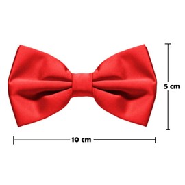 Lizzy Mens Classy Pre Made BOW TIE Wedding Party formal or special occasions Solid Color Fancy Tartan Bowteis Necktie Ties Burns Night (Red)
