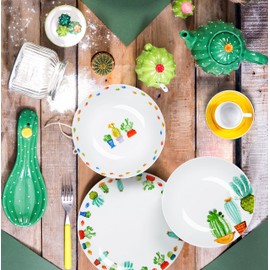 Excelsa Cactus Ceramic Sugar Bowl, 200 ml, Green