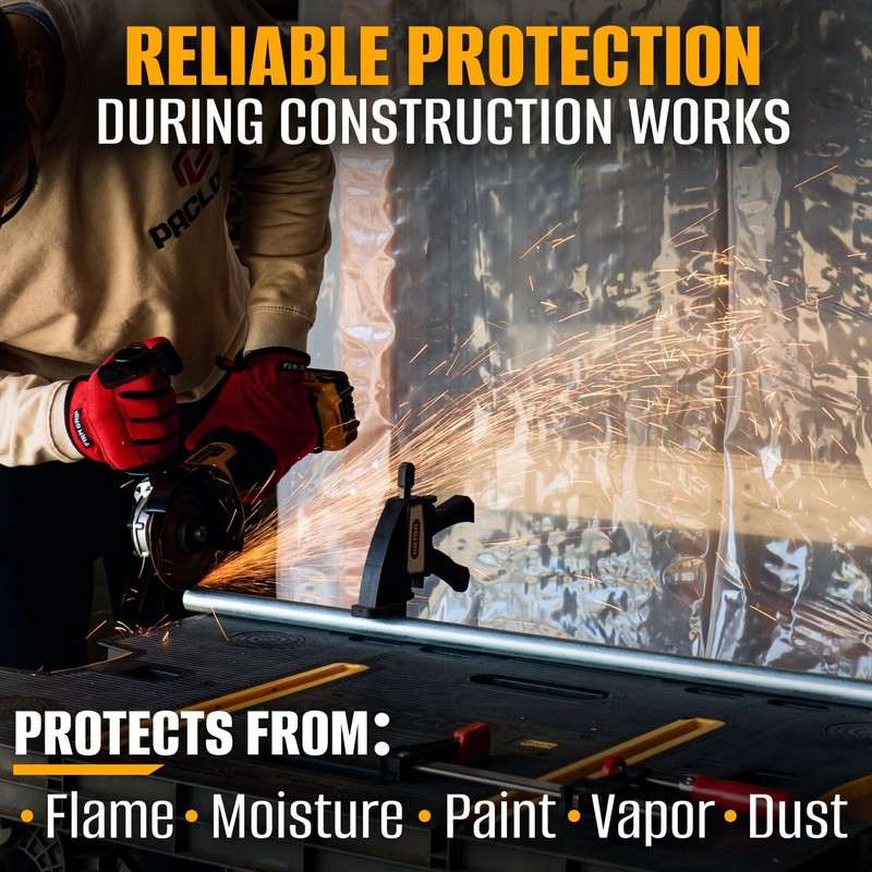 Paclord Flame Retardant Plastic Sheeting 8' x 50' (400 Sq
