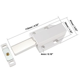 Sourcingmap Magnetic Touch Catch Latch Push to Open ABS White for Large Door