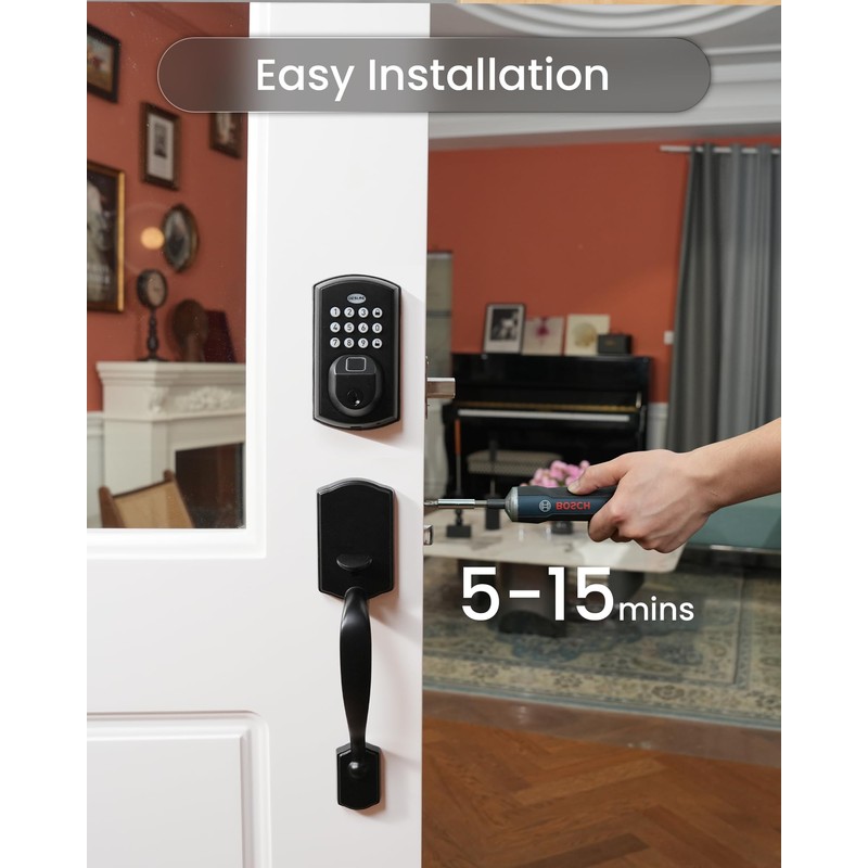 DESLOC A100F Electronic keypad Door Lock with Handle Set, Smart