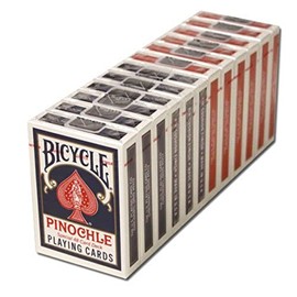 12 tarjetas Pinochle para bicicleta (6 rojas/6 azules)