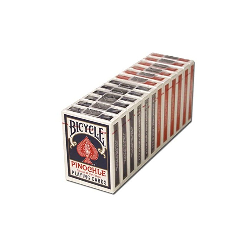 12 tarjetas Pinochle para bicicleta (6 rojas/6 azules)