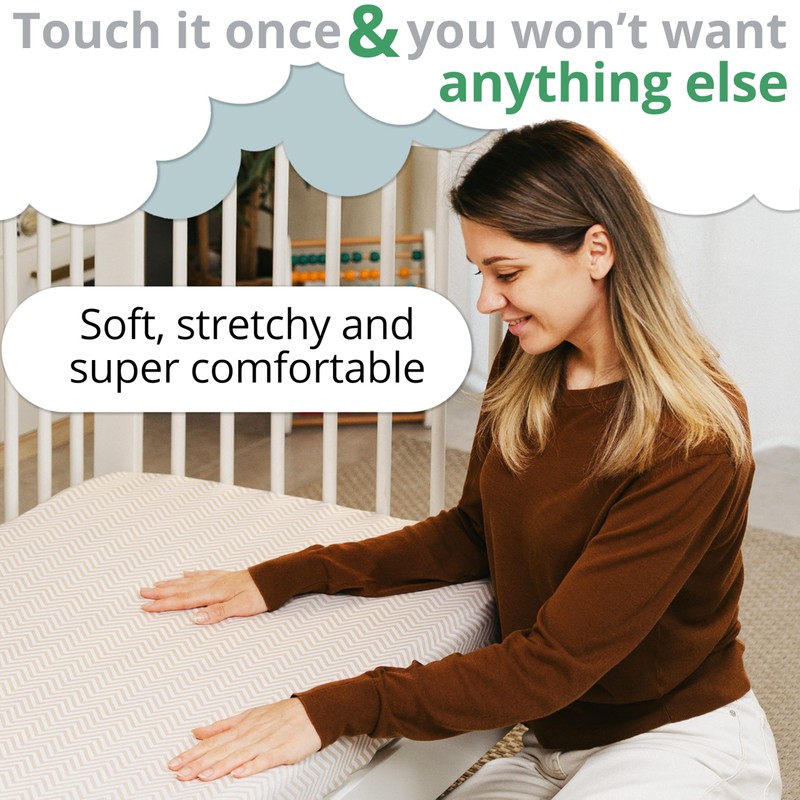 Mommybelly 2 Fitted Sheets Moses 80x40 + Mattress Protector, Beige