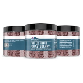 Earthborn Elements Vitex (Chasteberry) 200 Capsules, Pure & Undiluted, No Additives
