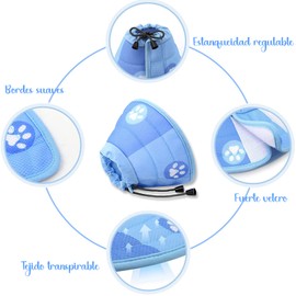 SIUSIO Collar de Recuperación para Gatos,Collares Ajustables de Protector de Gatos,Conos Protectores de Cuello de Gato para Gatos Que se Recuperan Después de Una Cirugía (Azul, S)