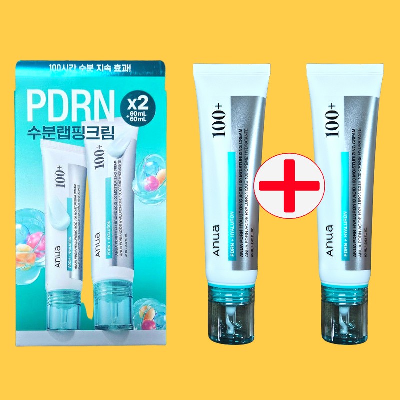 Anua PDRN Hyaluronic Acid 100 Moisture Cream 60ml (+60ml+Toner 40ml)