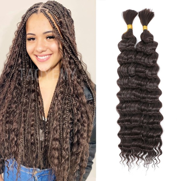 TAOYEMY Deep Wave Bulk Braiding Hair, 16 Inches, 100 g