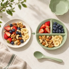 Ceramic Divided Plate Set for Everyday Meals – 3-Section Serving Plate with 1-Piece & 3-Piece Options