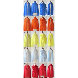 Stole, Silk, Wool, Large, Cashmere Touch, Women's, Shawl, Gauze, Thin, (.a all over the world), blue