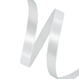 Solid Color White Satin Ribbon, 3/8 Inches x 25 Yards Fabric Satin Ribbon for Gift Wrapping, Crafts, Hair Bows Making, Wreath, Wedding Party Decoration and Other Sewing Projects