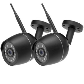 RICHCHO 2Pack Security Camera Wireless Outdoor(Plug-in), 1080P WiFi Cameras for Home Security, Indoor Camera with Motion Detection, 2-Way Audio, Night Vision, Waterproof,24/7 Live Video Works w/Alexa