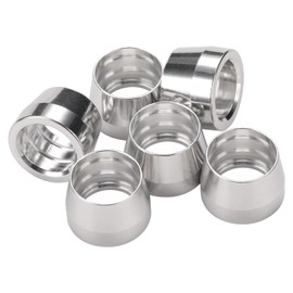 Podavelle 12AN Olive Ferrule Insert Replacement for PTFE Hose End Fitting Adapter Aluminum 6PCS