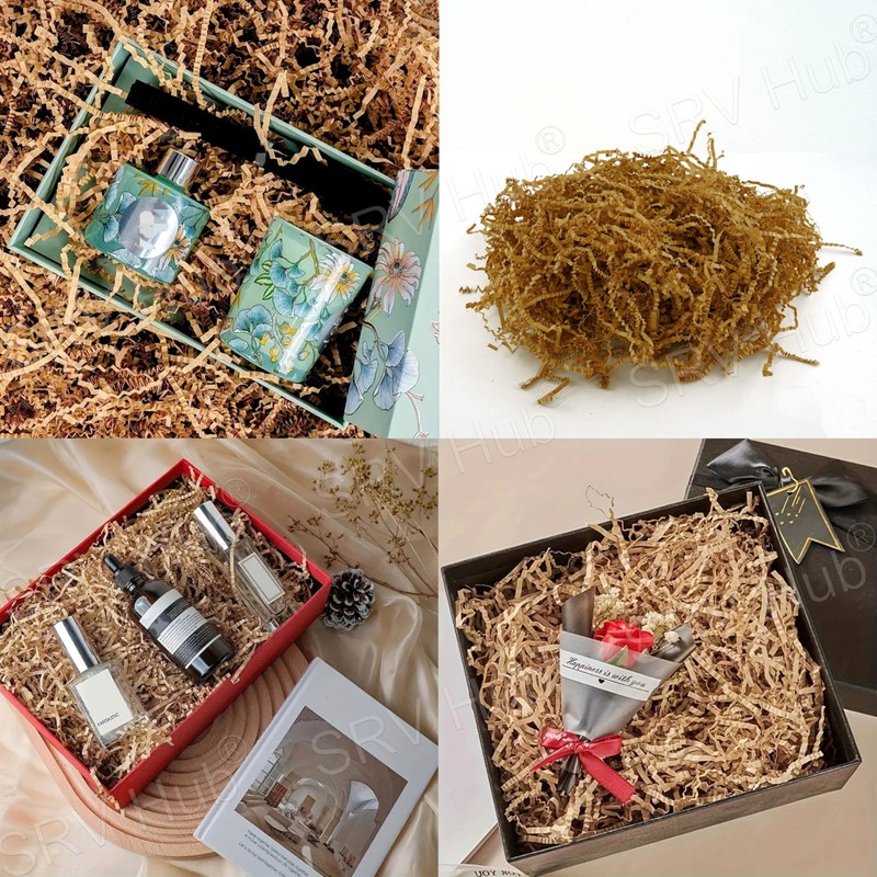 200g Brown Shredded Tissue Paper Grass, Easter Basket Fillers Shredded