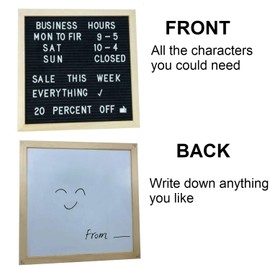 Business Sign Kits Wooden Double Sided Open and Closed and Changeable Letter Board for Customizable Business Hours and Messages, Includes Characters and Suction Cups