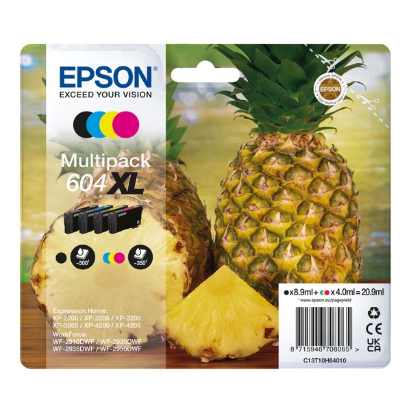 Epson 604XL Pineapple, Genuine Multipack, 4-colours Ink Cartridges