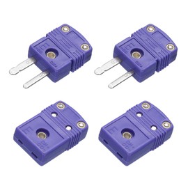 MECCANIXITY Mini E Type Thermocouple Wire Connectors Male Female Plug Adapter High Temperature 220°C(428°F) for Thermocouple Sensor Probe Purple 2 Set