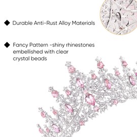 DRESHOW Birthday Crown for Women Birthday Crystal Rhinestone Tiara for Girls Decorations Hair Accessories Wedding Tiara Glitter Princess Crown Headbands for Party