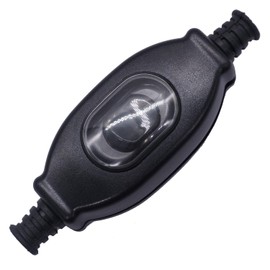 Hyochodo Waterproof Appliance Switch AC 250V 3A ON/OFF Inline Cord Switch, Rocker Switch, IP65, For Lamps, Black (1 Pack)