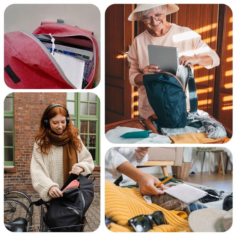 HARFINGTON 12pcs Umbrella Bags 18.5"x5.9" Wet Umbrella Sleeve Cover Reusable