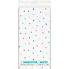 Unique 22543 Plastic Tablecloth-2.13 m x 1.37 m-Dots & Stars