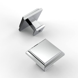 Amerdeco 10 Pack 1.3 Inch(32MM) Kitchen Cabinet Knobs Dresser Knobs Drawer Knobs, Polished Chrome Knobs for Dresser Drawers, Knobs and Pulls for Bathroom Cabinets ZH0001PCK…