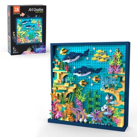 TG BLOCKS Micro Brick Ocean World Building Set, 3D Wall Art Home Office Decoration or Table Display, Creative Building Craft Set, Ideas Gift Building Toy for Adults,Teens Ages 8+ Kids